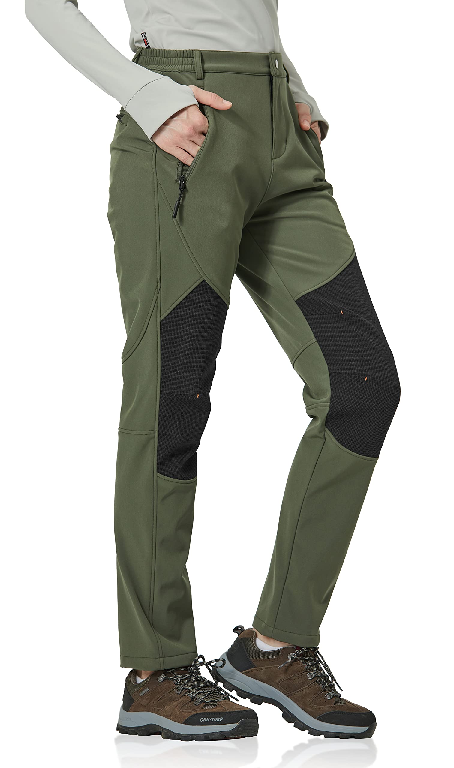 GymBrave Womens Outdoor Snow Ski Pants Waterproof Hiking Pants Fleece Lined Softshell Pants
