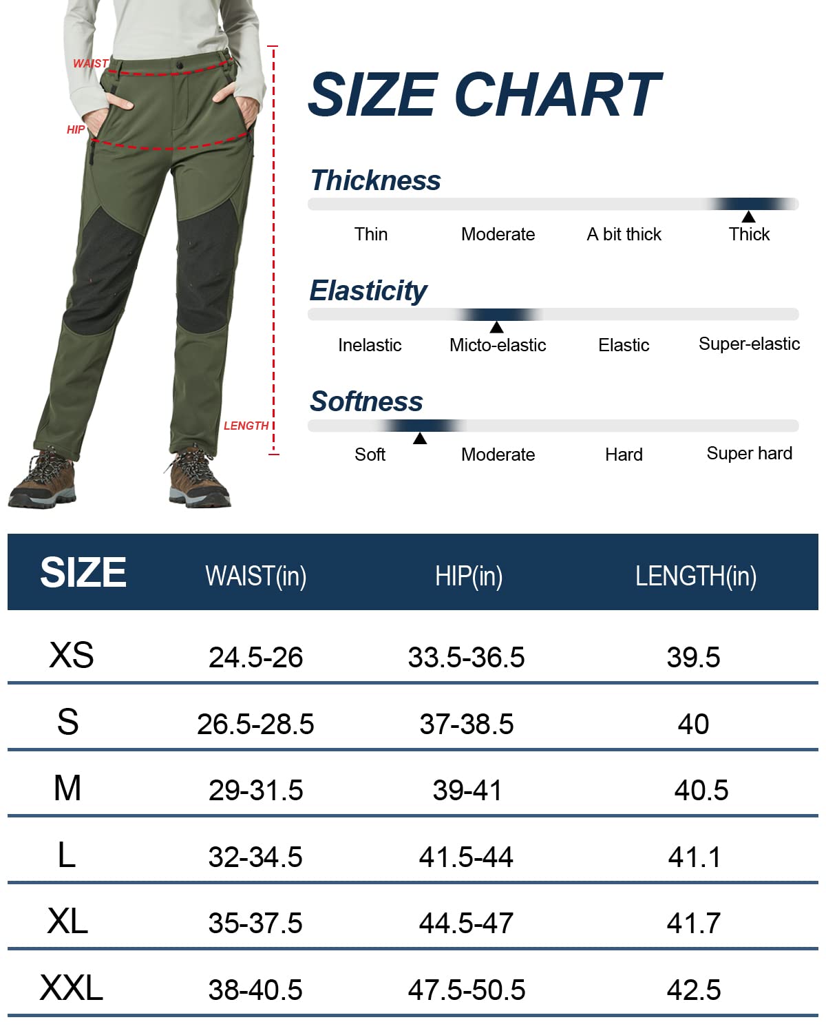 GymBrave Womens Outdoor Snow Ski Pants Waterproof Hiking Pants Fleece Lined Softshell Pants