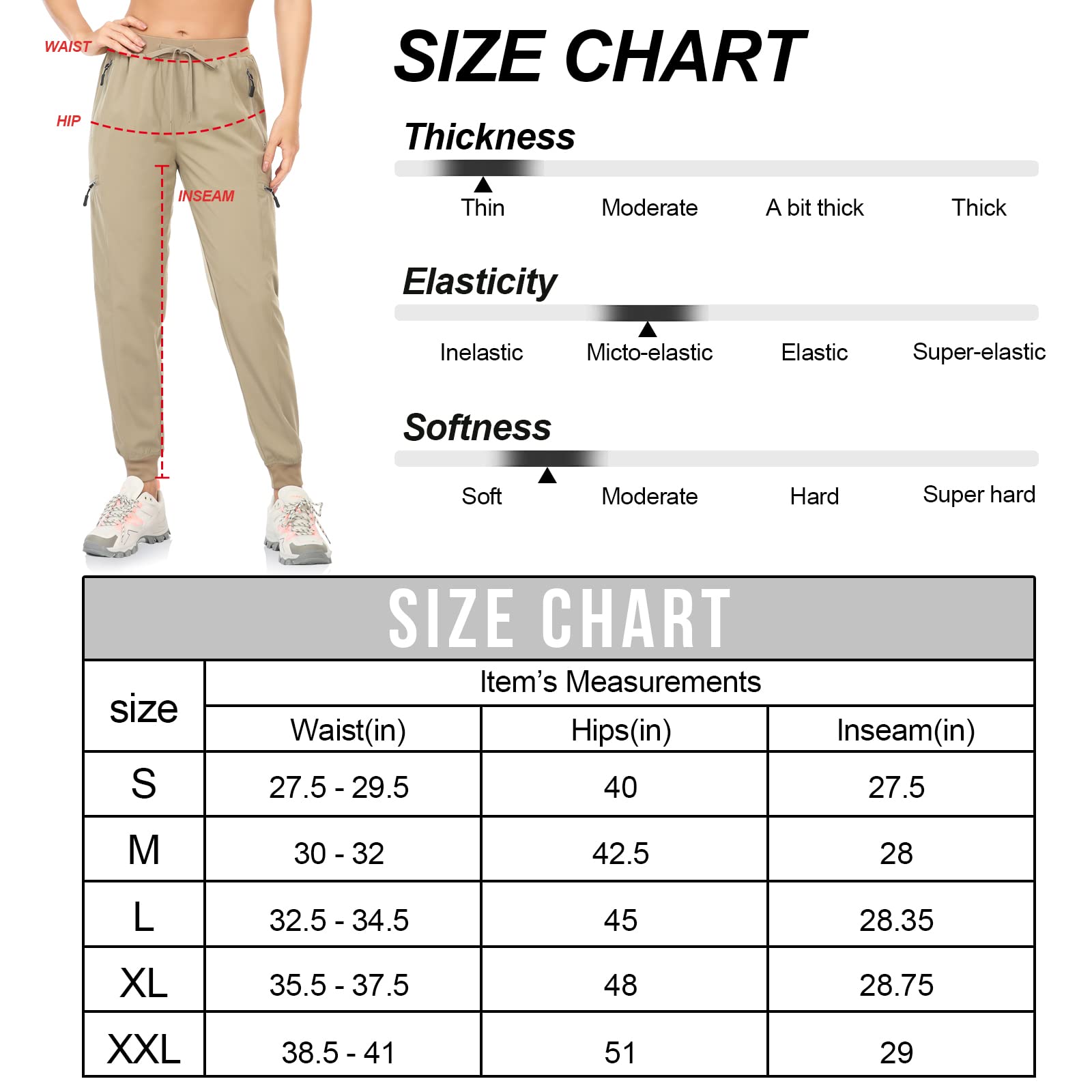 GymBrave Women's Athletic Jogger Pants Running Track Workout Lightweight Quick Dry Jogging Hiking Active Walk Sports Pant